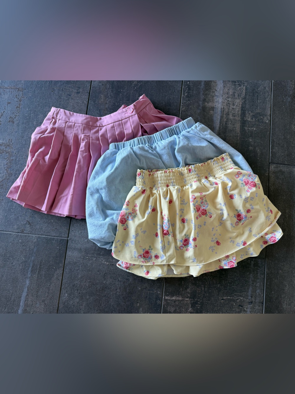 Lot of 2 skorts and 1 bubble skirt